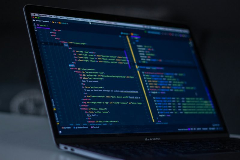 Tracking code on a laptop screen